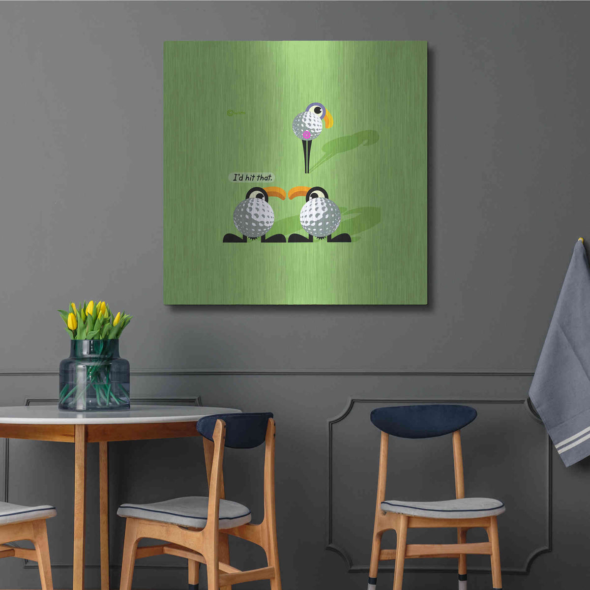 Luxe Metal Art 'I'd Hit That' by Chuck Wimmer, Metal Wall Art,12x12