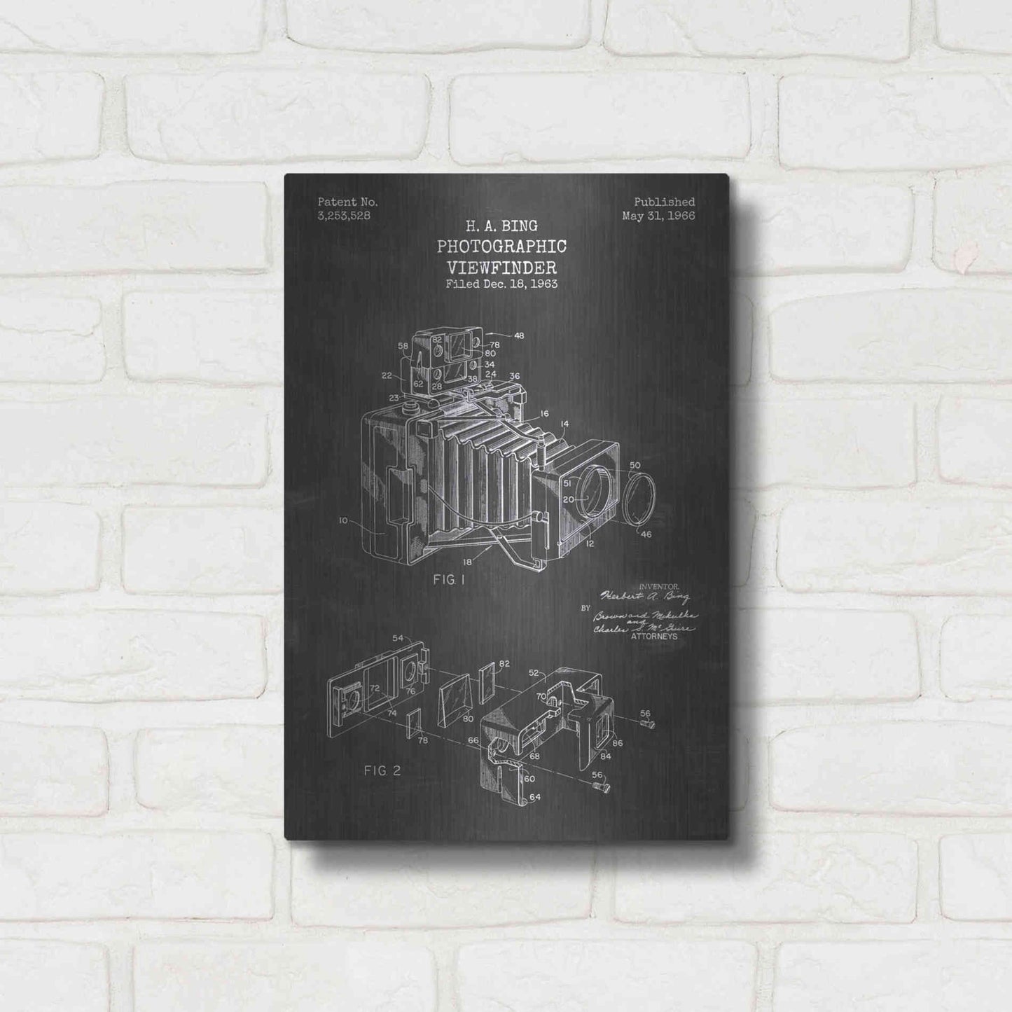 Luxe Metal Art 'Photographic Viewfinder Blueprint Patent Chalkboard' Metal Wall Art,12x16