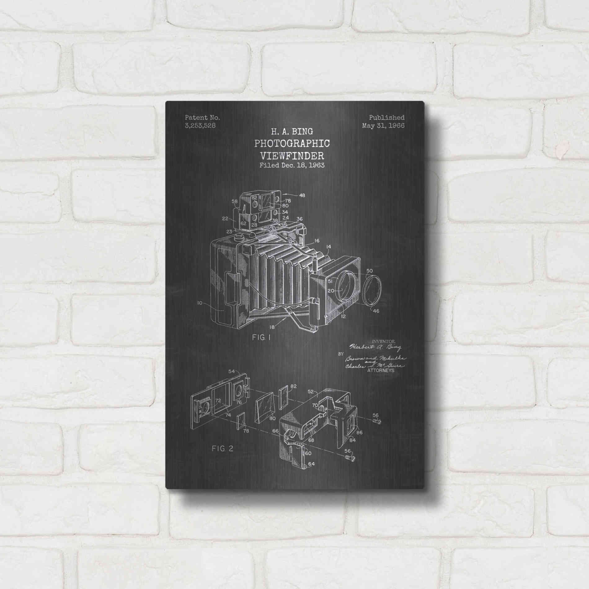 Luxe Metal Art 'Photographic Viewfinder Blueprint Patent Chalkboard' Metal Wall Art,12x16