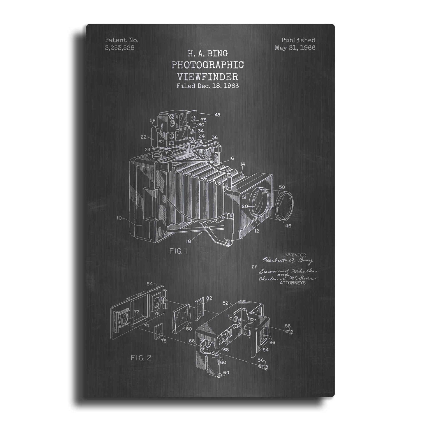 Luxe Metal Art 'Photographic Viewfinder Blueprint Patent Chalkboard' Metal Wall Art