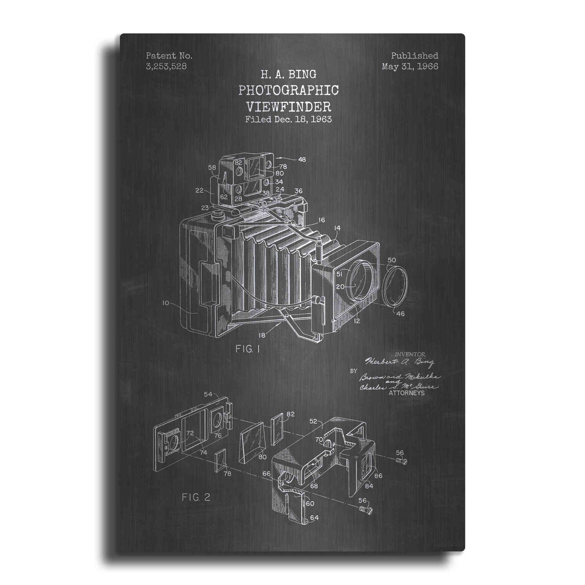 Luxe Metal Art 'Photographic Viewfinder Blueprint Patent Chalkboard' Metal Wall Art