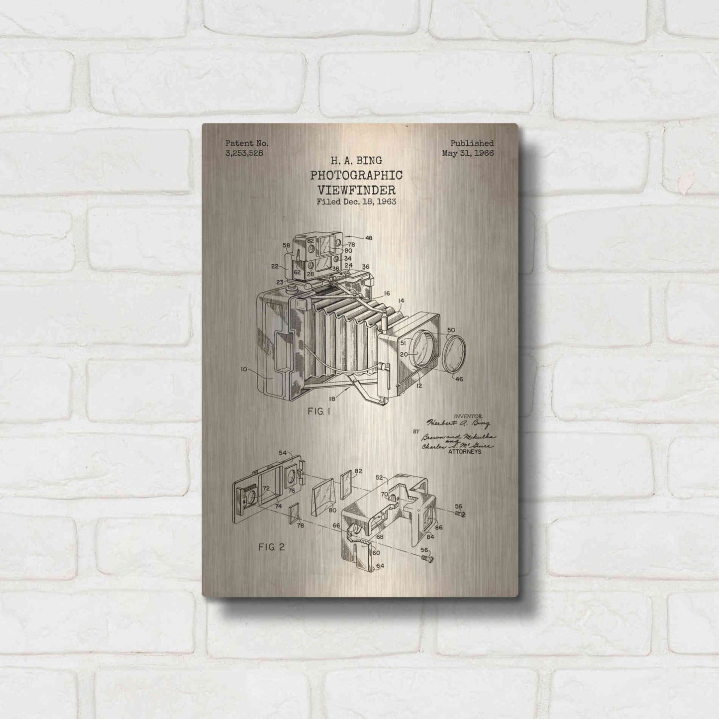 Luxe Metal Art 'Photographic Viewfinder Blueprint Patent Parchment' Metal Wall Art,12x16