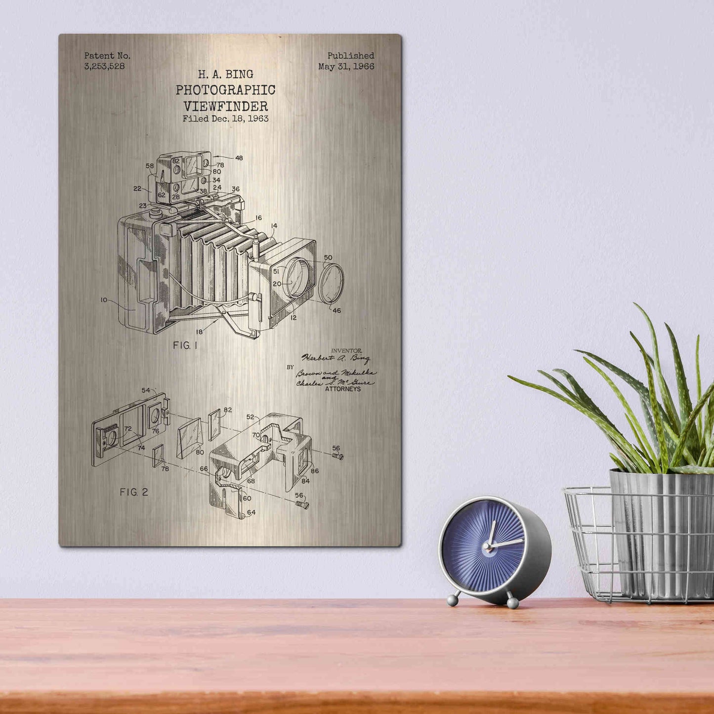 Luxe Metal Art 'Photographic Viewfinder Blueprint Patent Parchment' Metal Wall Art,12x16