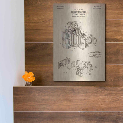 Luxe Metal Art 'Photographic Viewfinder Blueprint Patent Parchment' Metal Wall Art,12x16