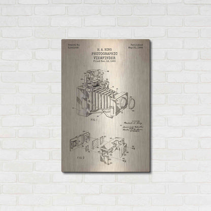 Luxe Metal Art 'Photographic Viewfinder Blueprint Patent Parchment' Metal Wall Art,24x36