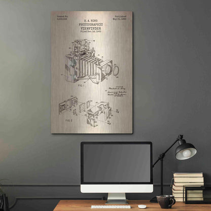 Luxe Metal Art 'Photographic Viewfinder Blueprint Patent Parchment' Metal Wall Art,24x36