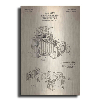Luxe Metal Art 'Photographic Viewfinder Blueprint Patent Parchment' Metal Wall Art