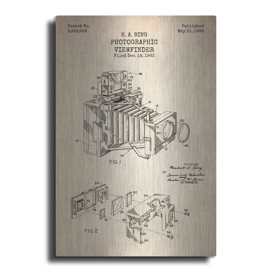 Luxe Metal Art 'Photographic Viewfinder Blueprint Patent Parchment' Metal Wall Art