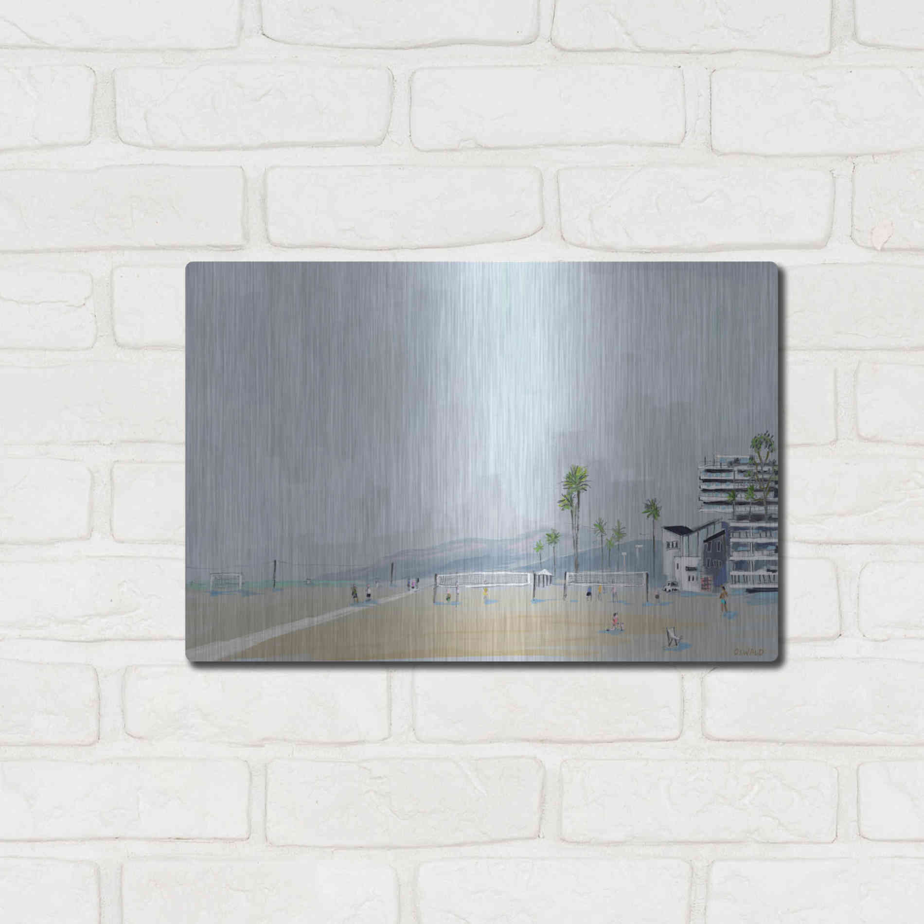 Luxe Metal Art 'Annenberg Beach House' by Pete Oswald, Metal Wall Art,16x12