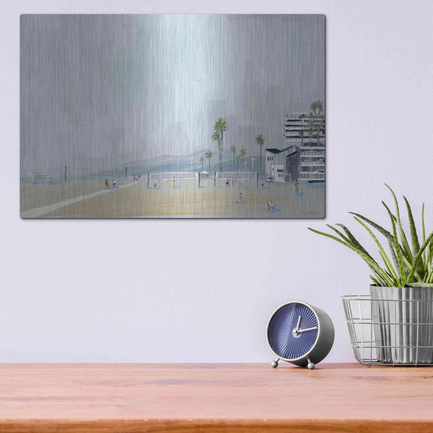 Luxe Metal Art 'Annenberg Beach House' by Pete Oswald, Metal Wall Art,16x12