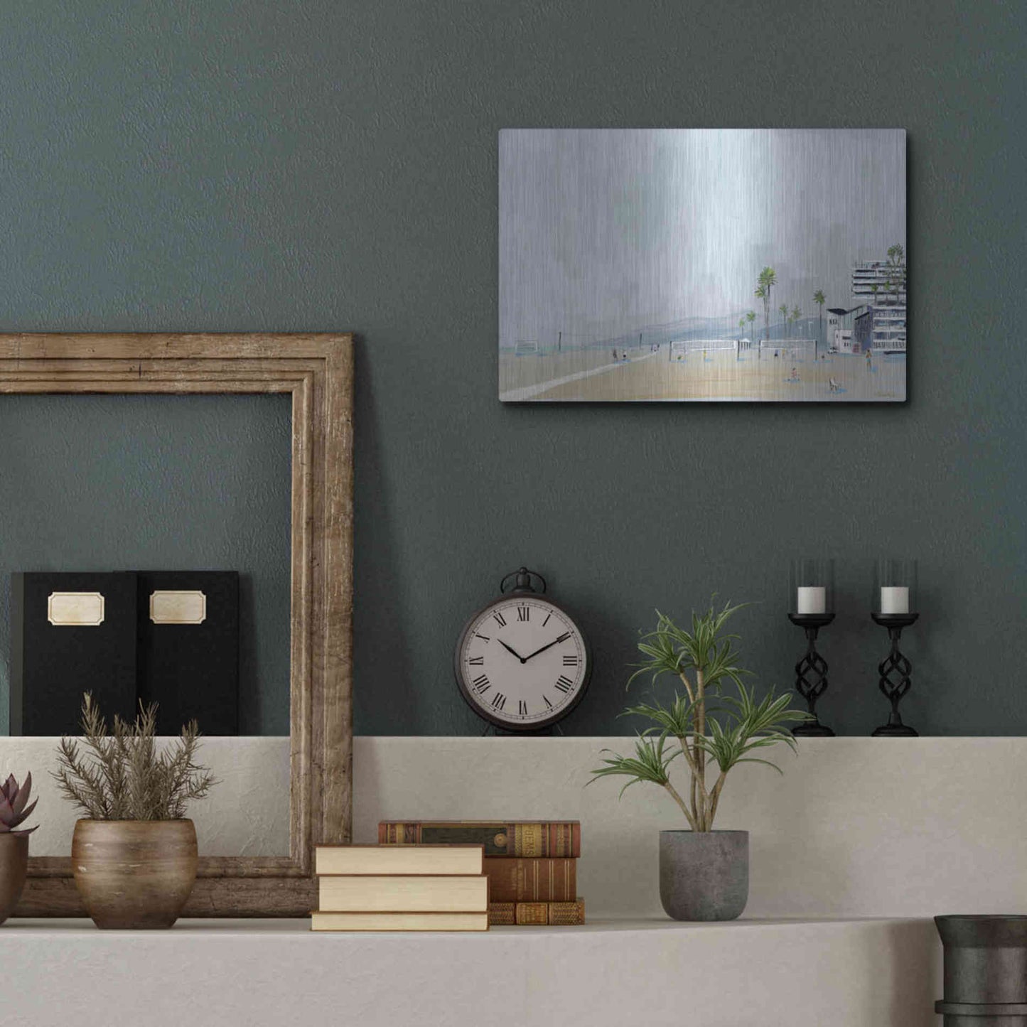 Luxe Metal Art 'Annenberg Beach House' by Pete Oswald, Metal Wall Art,16x12