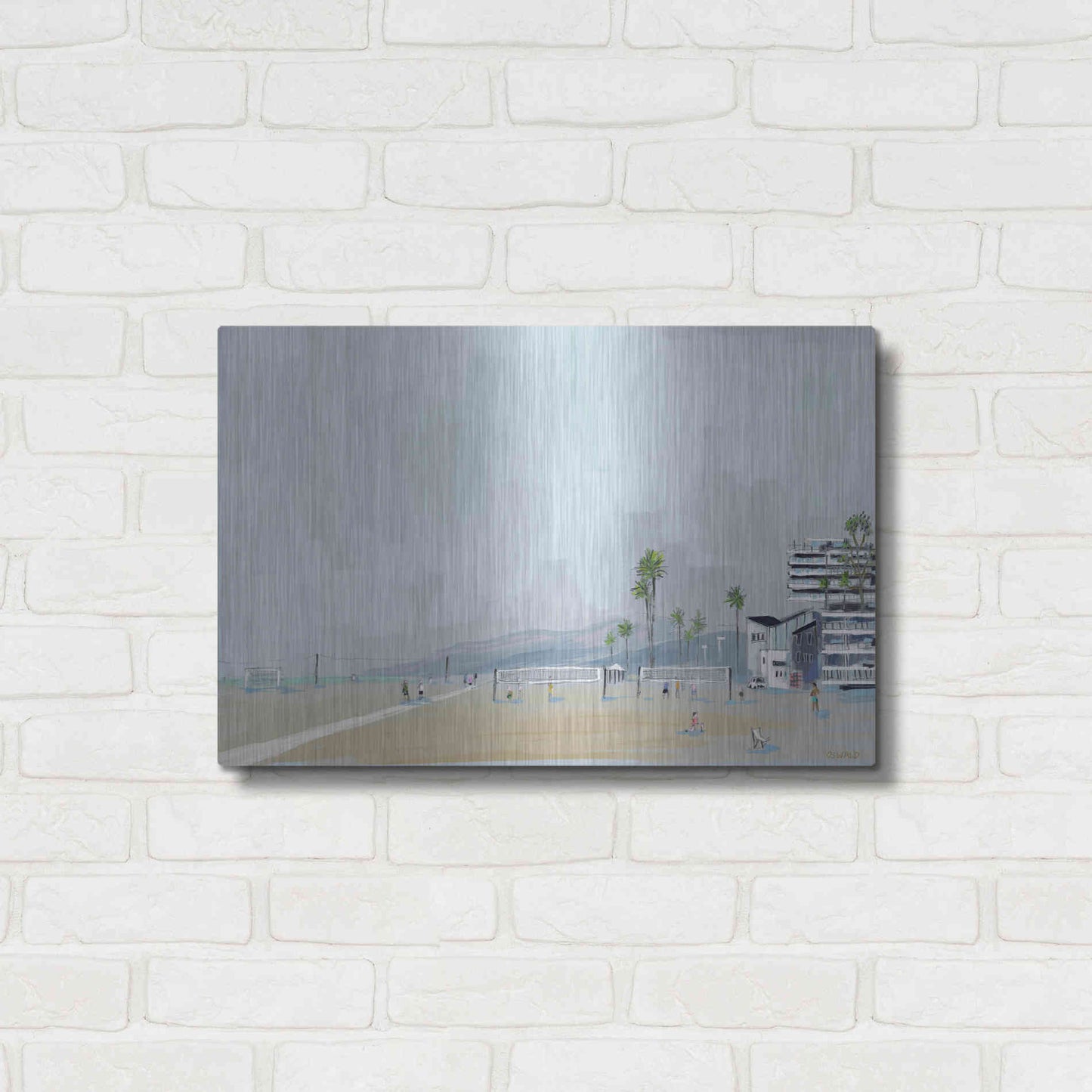 Luxe Metal Art 'Annenberg Beach House' by Pete Oswald, Metal Wall Art,24x16