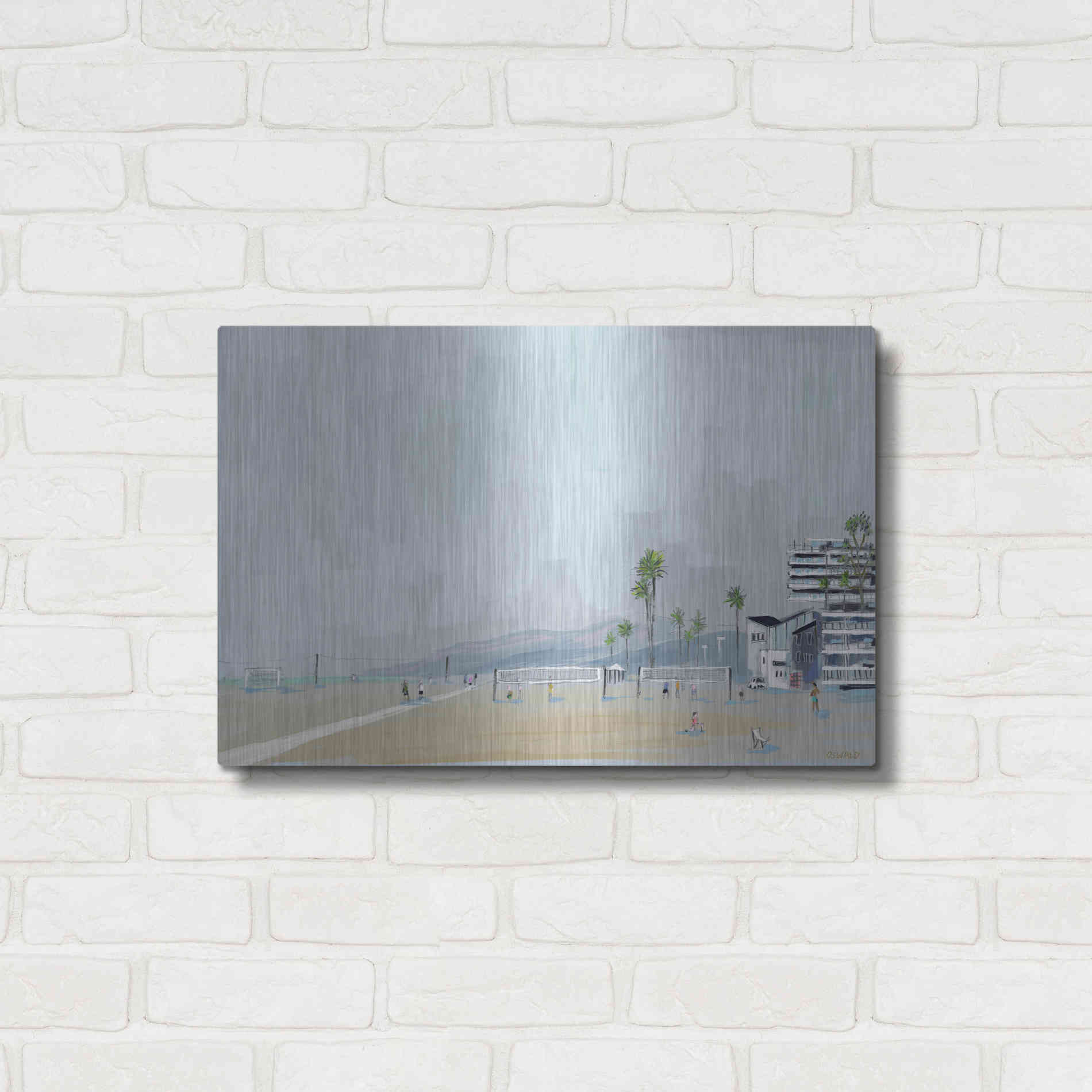 Luxe Metal Art 'Annenberg Beach House' by Pete Oswald, Metal Wall Art,24x16