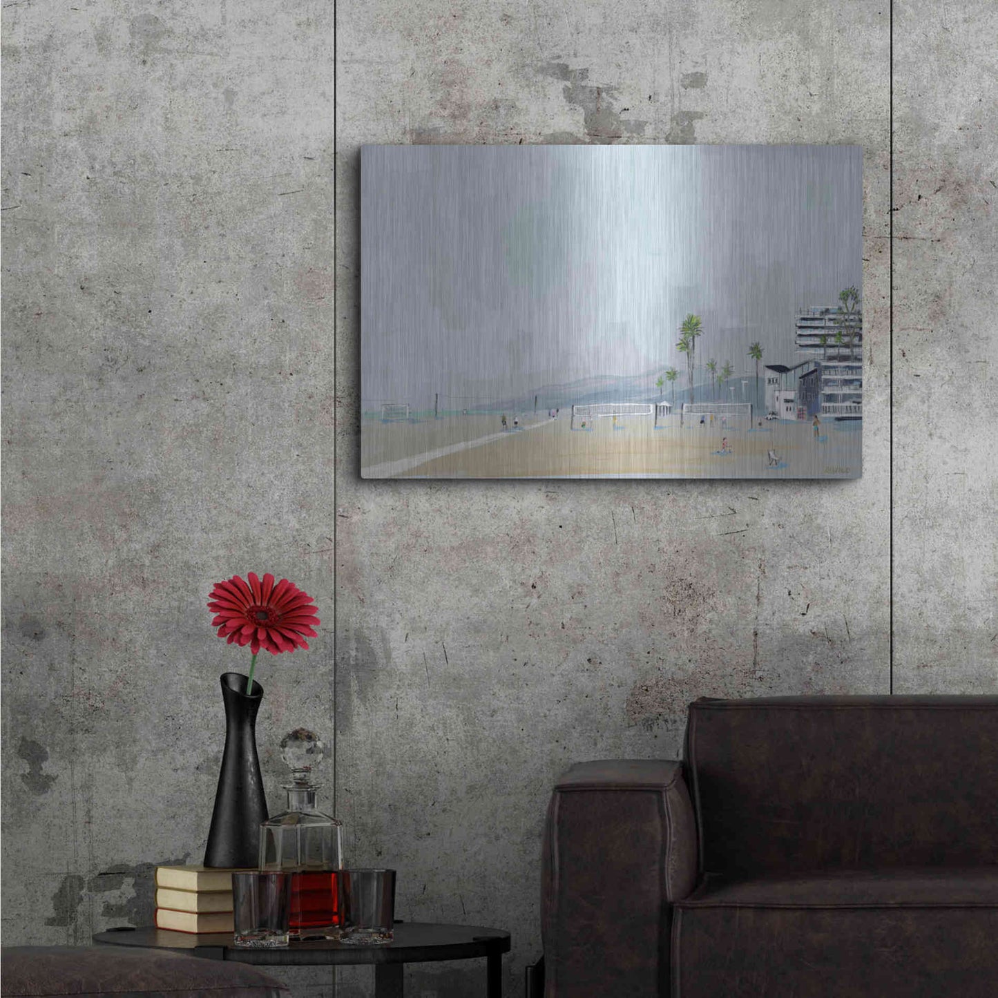 Luxe Metal Art 'Annenberg Beach House' by Pete Oswald, Metal Wall Art,36x24