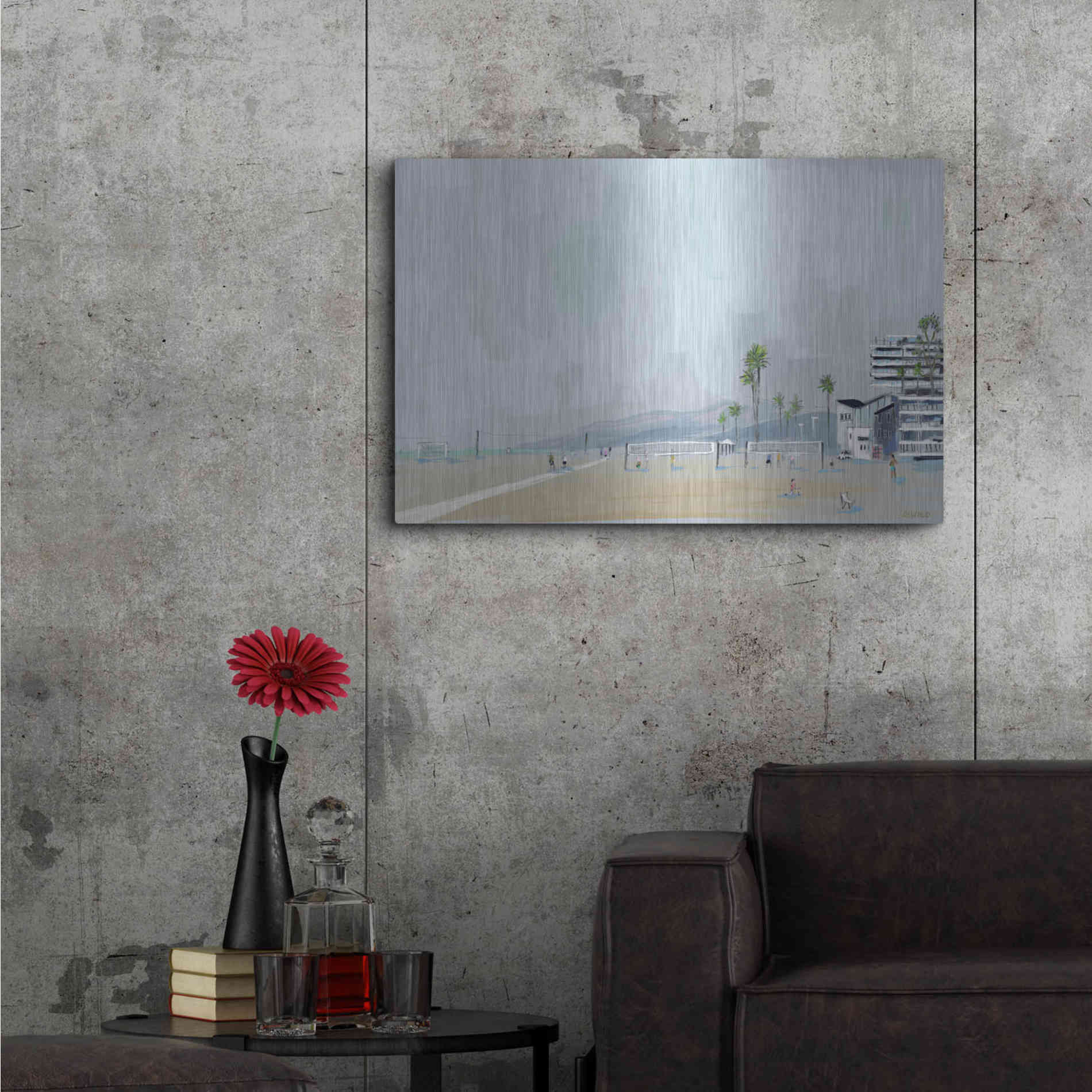 Luxe Metal Art 'Annenberg Beach House' by Pete Oswald, Metal Wall Art,36x24