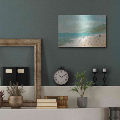 Luxe Metal Art 'Santa Monica Beach' by Pete Oswald, Metal Wall Art,16x12