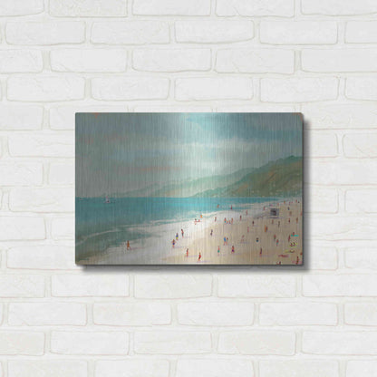Luxe Metal Art 'Santa Monica Beach' by Pete Oswald, Metal Wall Art,24x16