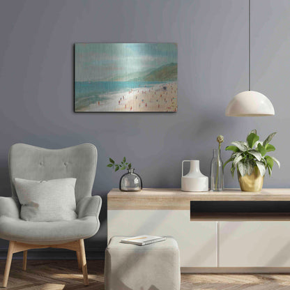 Luxe Metal Art 'Santa Monica Beach' by Pete Oswald, Metal Wall Art,24x16
