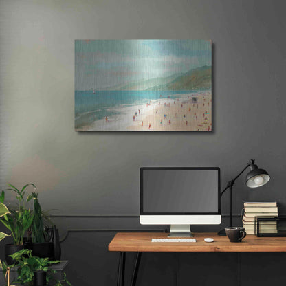 Luxe Metal Art 'Santa Monica Beach' by Pete Oswald, Metal Wall Art,36x24