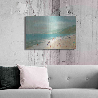 Luxe Metal Art 'Santa Monica Beach' by Pete Oswald, Metal Wall Art,36x24