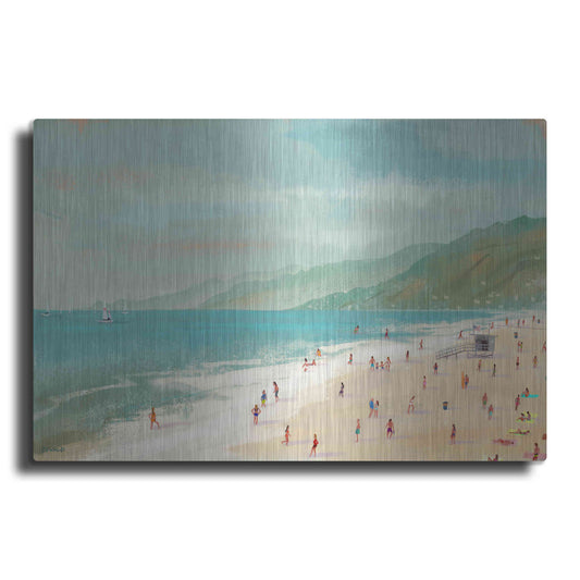 Luxe Metal Art 'Santa Monica Beach' by Pete Oswald, Metal Wall Art