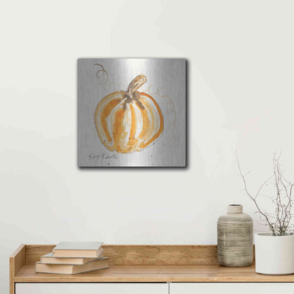 Luxe Metal Art 'P is for Pumpkin' by Kait Roberts, Metal Wall Art,12x12