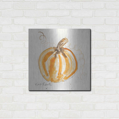 Luxe Metal Art 'P is for Pumpkin' by Kait Roberts, Metal Wall Art,24x24