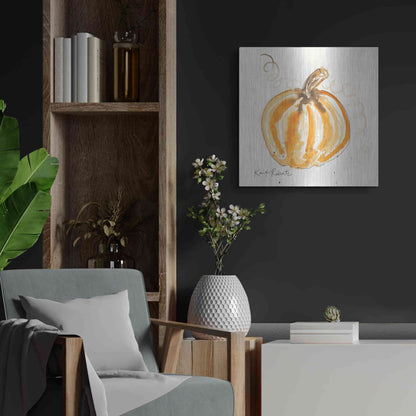 Luxe Metal Art 'P is for Pumpkin' by Kait Roberts, Metal Wall Art,24x24