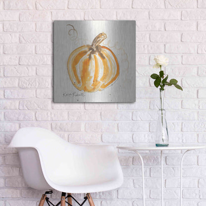 Luxe Metal Art 'P is for Pumpkin' by Kait Roberts, Metal Wall Art,24x24