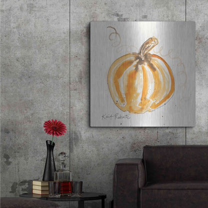 Luxe Metal Art 'P is for Pumpkin' by Kait Roberts, Metal Wall Art,36x36