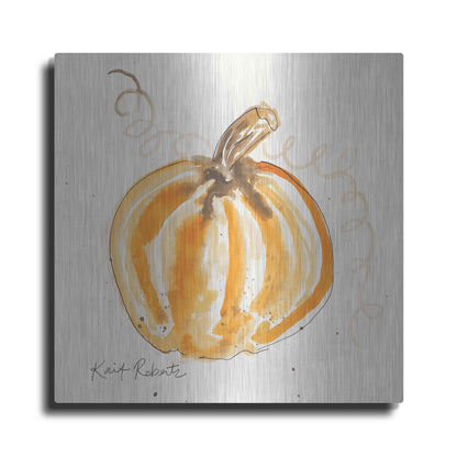 Luxe Metal Art 'P is for Pumpkin' by Kait Roberts, Metal Wall Art