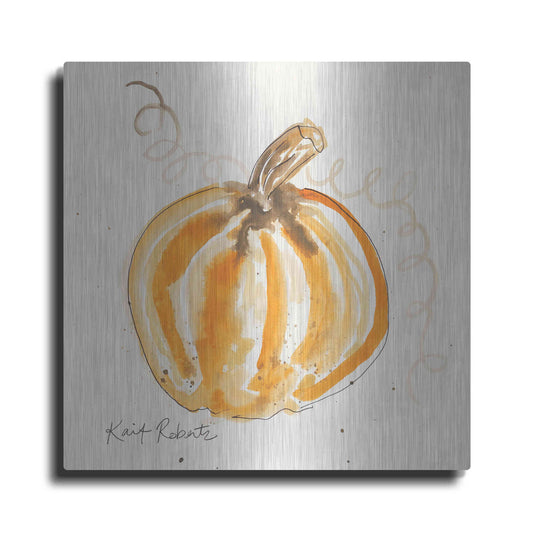Luxe Metal Art 'P is for Pumpkin' by Kait Roberts, Metal Wall Art