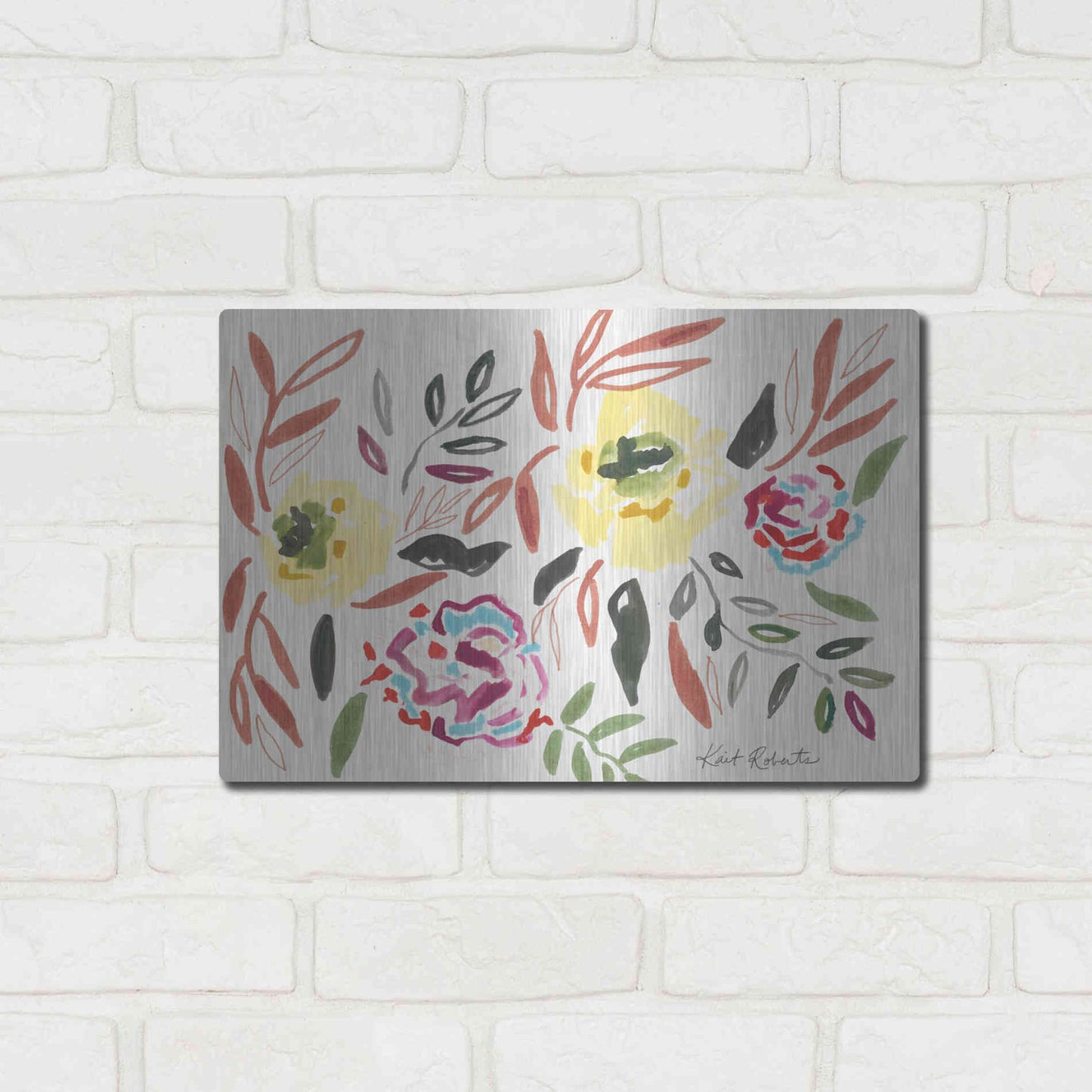 Luxe Metal Art 'Lipstick and Lemon' by Kait Roberts, Metal Wall Art,16x12