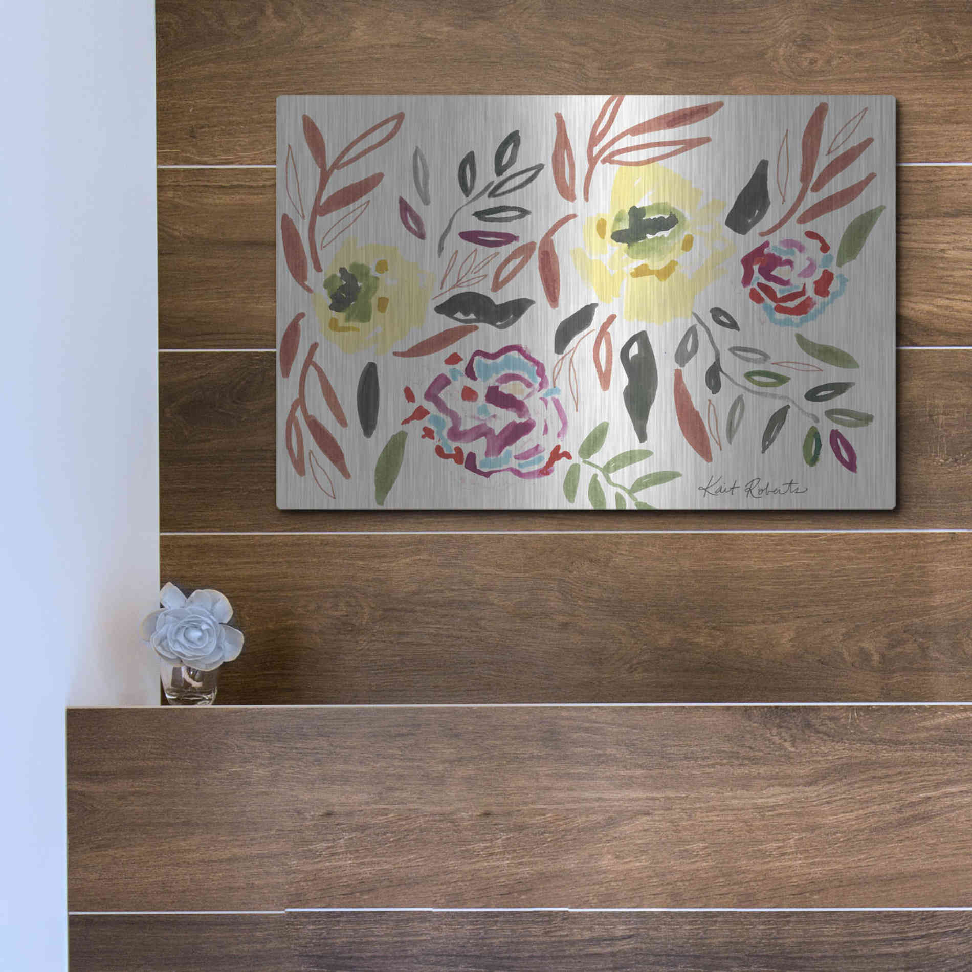 Luxe Metal Art 'Lipstick and Lemon' by Kait Roberts, Metal Wall Art,16x12