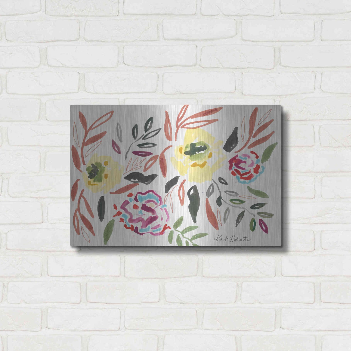 Luxe Metal Art 'Lipstick and Lemon' by Kait Roberts, Metal Wall Art,24x16