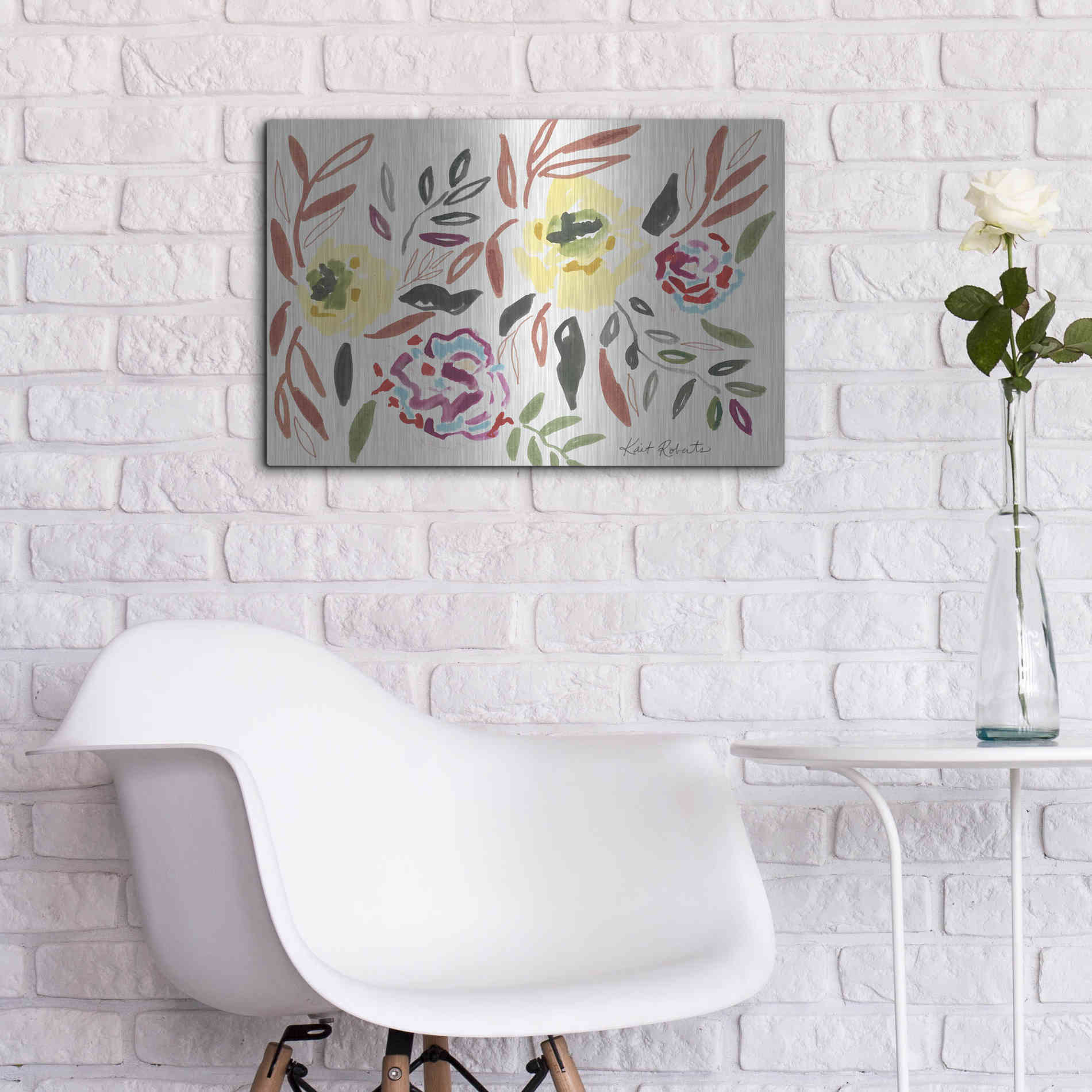 Luxe Metal Art 'Lipstick and Lemon' by Kait Roberts, Metal Wall Art,24x16