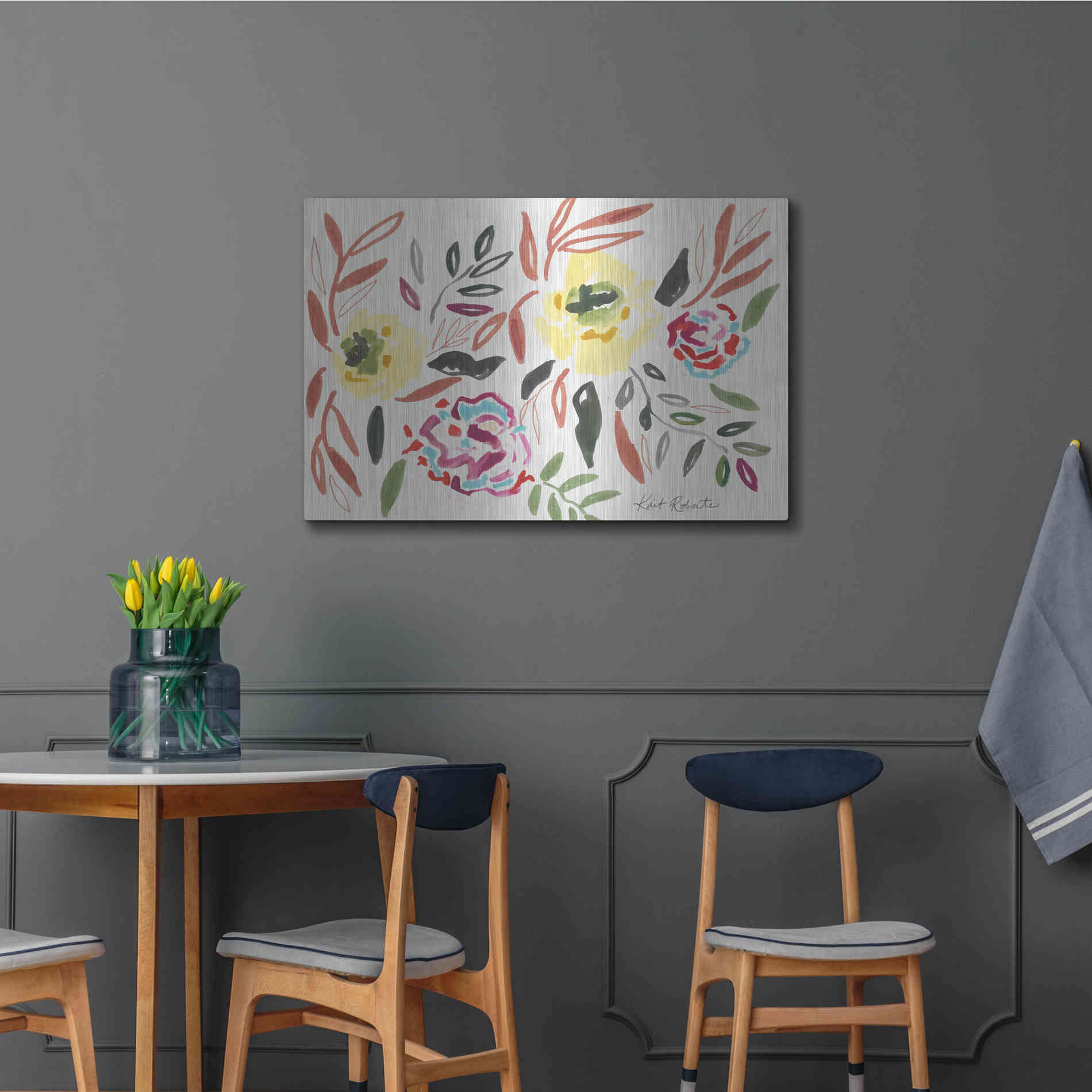 Luxe Metal Art 'Lipstick and Lemon' by Kait Roberts, Metal Wall Art,36x24