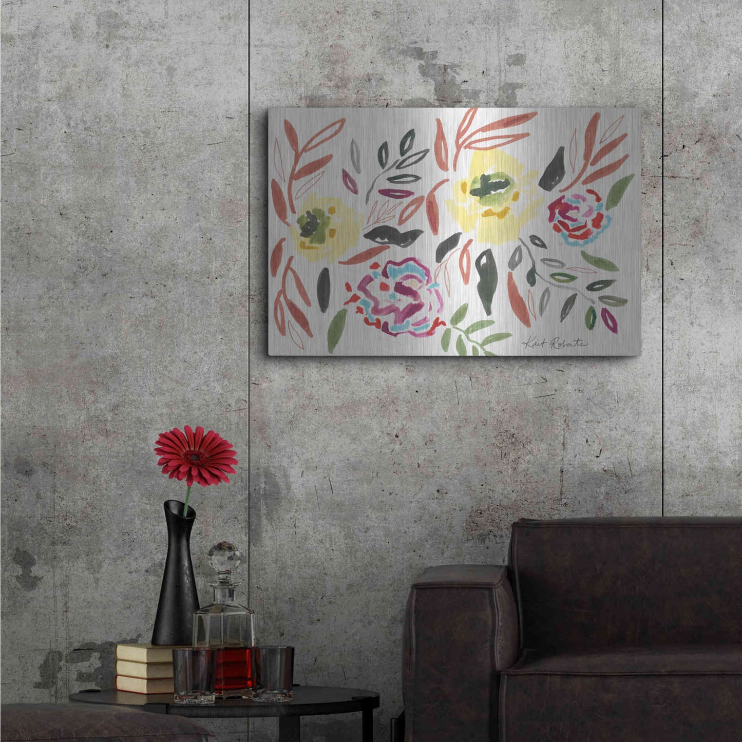 Luxe Metal Art 'Lipstick and Lemon' by Kait Roberts, Metal Wall Art,36x24