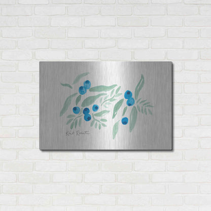 Luxe Metal Art 'Bountiful Blueberries from Maine' by Kait Roberts, Metal Wall Art,36x24