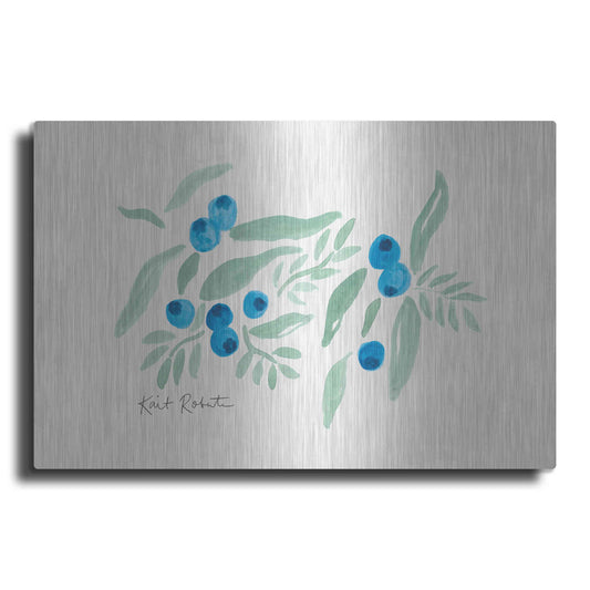 Luxe Metal Art 'Bountiful Blueberries from Maine' by Kait Roberts, Metal Wall Art