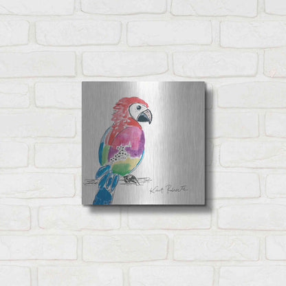 Luxe Metal Art 'Preston the Parrot' by Kait Roberts, Metal Wall Art,12x12