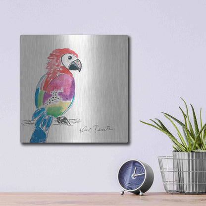Luxe Metal Art 'Preston the Parrot' by Kait Roberts, Metal Wall Art,12x12