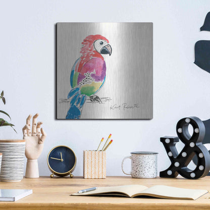 Luxe Metal Art 'Preston the Parrot' by Kait Roberts, Metal Wall Art,12x12
