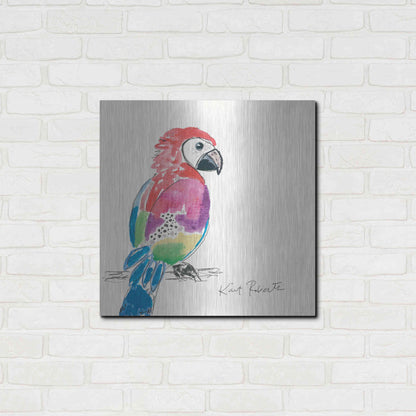 Luxe Metal Art 'Preston the Parrot' by Kait Roberts, Metal Wall Art,24x24