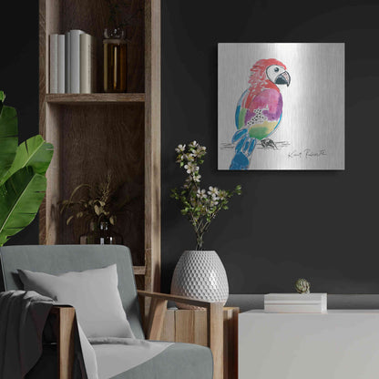 Luxe Metal Art 'Preston the Parrot' by Kait Roberts, Metal Wall Art,24x24