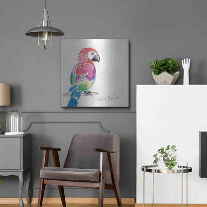 Luxe Metal Art 'Preston the Parrot' by Kait Roberts, Metal Wall Art,24x24