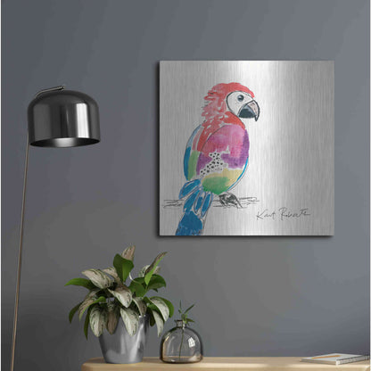 Luxe Metal Art 'Preston the Parrot' by Kait Roberts, Metal Wall Art,24x24