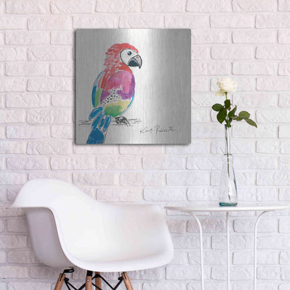 Luxe Metal Art 'Preston the Parrot' by Kait Roberts, Metal Wall Art,24x24