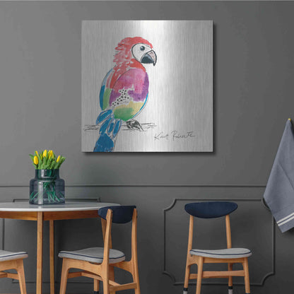 Luxe Metal Art 'Preston the Parrot' by Kait Roberts, Metal Wall Art,36x36