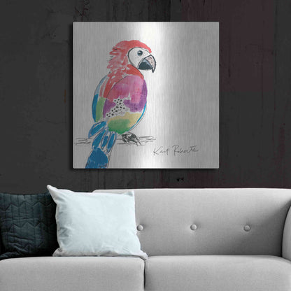 Luxe Metal Art 'Preston the Parrot' by Kait Roberts, Metal Wall Art,36x36